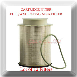 Lot of 12 Cartridge Fuel/Water Separator Filter 33255 Fits:Ram 2500 3500 L6 6.7L