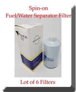 6 X FS1212 V-PRO Fuel/Water Separator Filters FOR:Chevrolet Cummins Caterpillar 