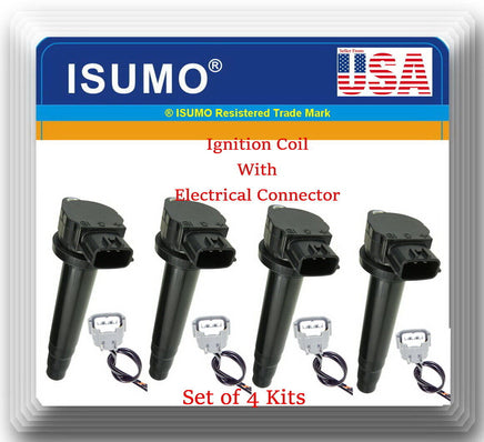 4 x Ignition Coil W/Connector Fits OEM# 22448-4M500 Nissan Sentra 2000-2002 1.8L