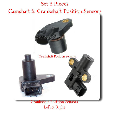 Set 3 Camshaft & Crankshaft Position Sensor W/Connectors Fits I30 Maxima