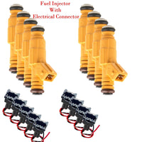 8x Fuel Injector +Connector Fits Ford Lincoln Mercury V8 V10 W/Fedral Emissions