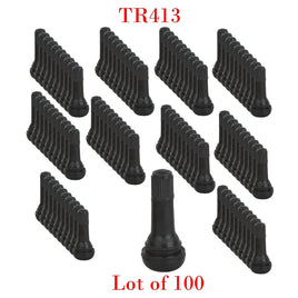 100 x  TR 413 Snap-In Tire Valve Stems Short Black Rubber MOST POPULAR VALVE