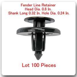 100 Pcs Fender Line Retainer Fits: Lexus & Toyota Part# 90467-07166