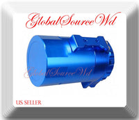 Cylinder Aluminum Engine Oil Catch Reservoir Breather Tank Can w/ Filter Blue