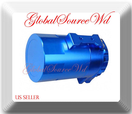 Cylinder Aluminum Engine Oil Catch Reservoir Breather Tank Can w/ Filter Blue