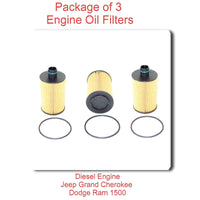 Lot 3 OIL FILTER For Jeep Grand Cherokee RAM 1500  2014-2018 Diesel V6 L3.0 