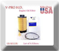 Lot of 6 x Engine Oil Filter Fits Fuso Canter FE125 FE160 FE180 Canter FG4X4
