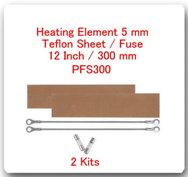 2 Heating Elements 5 mm + 2 PTFI Sheets) For Impulse Sealer 12" / 300mm PFS300