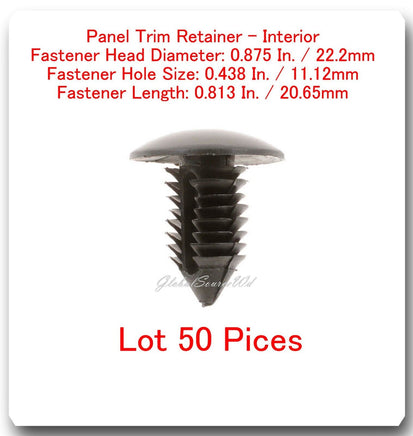 50 PC Panel Trim Retainer Head Dia 0.875 " Hole  0.438 L: 0.813 Fits GM 22512276