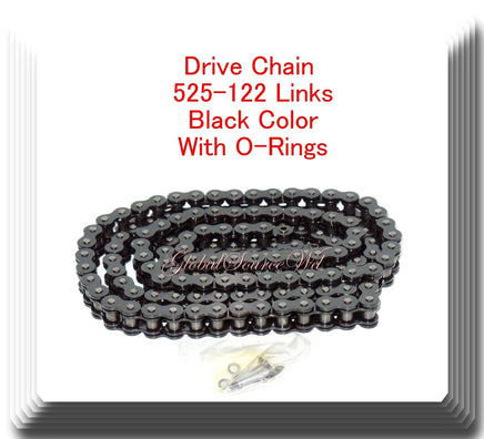 O-Ring Drive Chain Black Color Pitch 525x122Links For Honda ACE750 VT750