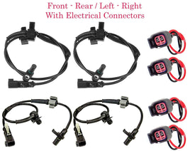 4 x ABS Wheel Speed Sensor & Connectors Front Rear Fits Chevrolet GMC 2014-2019