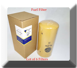 6 x  1R0751 Fuel Filter Fits Autocar Blue bird Case Cummins Freightliner Hyundai