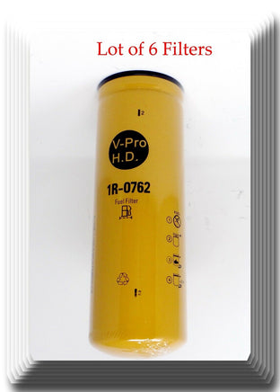 6 X 1R0762 Fuel Filter Fits:Cat Engines Equipment Trucks Freightliner Kenworth 