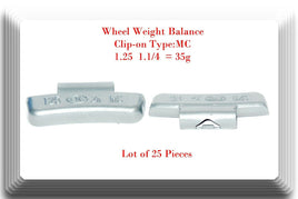 25 Pcs CLIP-ON Wheel Weight Balance MC Type 1.25oz 35g For All Type Alloy Rims 