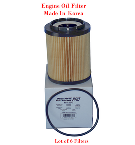 Lot of 6 Engine oil Filter Made In Korea Fits: Audi Porsche Volkswagen 1995-2011