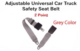 1 Kit Adjustable Universal Car Truck 2 Point Grey Seat Belt Lap Safety Belt