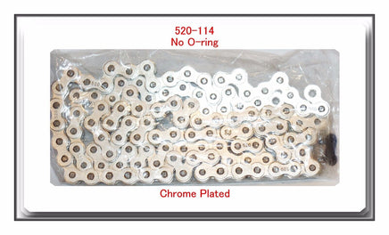 Non O-Ring Drive Chain Chrome Plated Pitch 520 x114  Links ATV Motorcycle