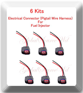6 Kits Pigtail Connector of  Fuel Injector FJ837 Fits:Hyundai - Kia V6 3.3L 3.8L