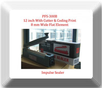 PFS300B 12" Hand Impulse Sealer W/Cutter & Coding Printing- 8mm Heating Element 