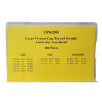 Kit 380 Pieces #OPK2000 Large Vacuum Cap Tee & Straight Connector Assortment 