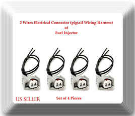 4 X Connector of Fuel Injector FJ1091 FIts: Pontiac Vibe 2009-2010 L4 2.4L