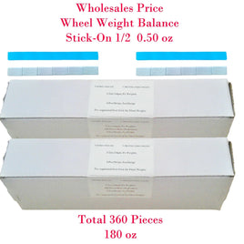 360PCS 1/2 OZ  0.50 Stick-On Wheel Weight Balance 2 Box of 30 Strips Total 180oz