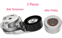 2 Pieces Belt Tensioner & Idler Pulley Fits Chevrolet GMC Hummer Isuzu 2994-2012