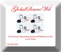 4 Kits TPMS Sensor Service Kit Fits: GM Chrysler Dodge Mitsubishi Jeep Nissan &