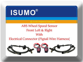 2 Kits ABS Wheel Speed Sensor W/ Connectors Front L & R Fits: RAM1500 06-08 4WD