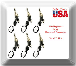 6 x Fuel Injector W/Connector 12668390 Fits: GM V6 4.3L V8 5.3L 2014-2018