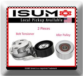 2 Pieces Belt Tensioner & Idler Pulley Fits Chevrolet GMC Hummer Isuzu 2994-2012