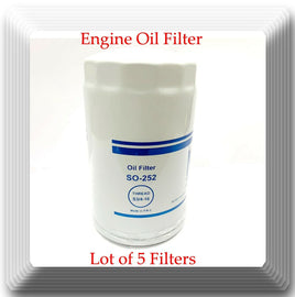 Lot of 5 Engine Oil Filter SO252 PH3600 Fits: Dodge Ford Lincoln Mazda Jeep &