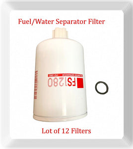 Lot of 12 Fuel/Water Separator Fitter FS1280 Fits:International Harvester Mack &