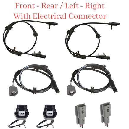 4x ABS Wheel Speed Sensor & Connector Front-Rear L/R Fits Rogue Built In USA