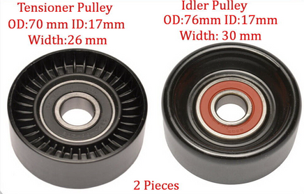 Belt Tensioner Pulley & Idler Pulley Fits:Grand Cherokee TJ Wrangler 99-06 4.0L