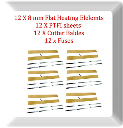 12 Kits12"/300mm Width 8 mm Flat Heating Element /PTFI sheet/Cutter Blade/Fuse