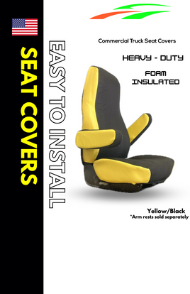 Universal Fit Seat Cover for Freightliner & International Truck - Yellow/Black