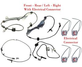 4 x ABS Wheel Speed Sensor & Connectors Front Rear L/R - Fits Subaru Impreza