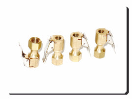 4 KITS FEMALE STRAIGHT BRASS OPEN FLOW LOCK-ON TIRE INFLATOR AIR CHUCKS  