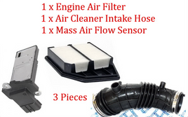 3Pcs Mass Air Flow Sensor,Air Intake Hose & Air Filter Fits:Accord 08-12 L4 2.4L