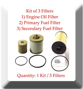  Kit of 3 Oil & Fuel Filter Fits:F250 350 450 550 650 750 Excursion 4.5L 6.0L