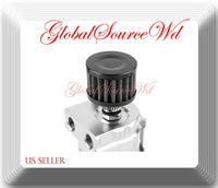 Cylinder Aluminum Engine Oil Catch Reservoir Breather Tank Can w/ Filter Silver