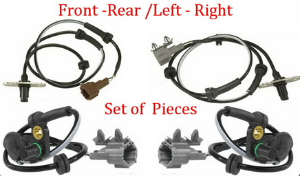 4 ABS Wheel Speed Sensor & Connectors Front-Rear L/R Fits: Frontier 2005-2019