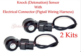 2 Pieces Knock Detonation Sensor W/Connectors  Fits Infiniti Mazda Nissan Subaru