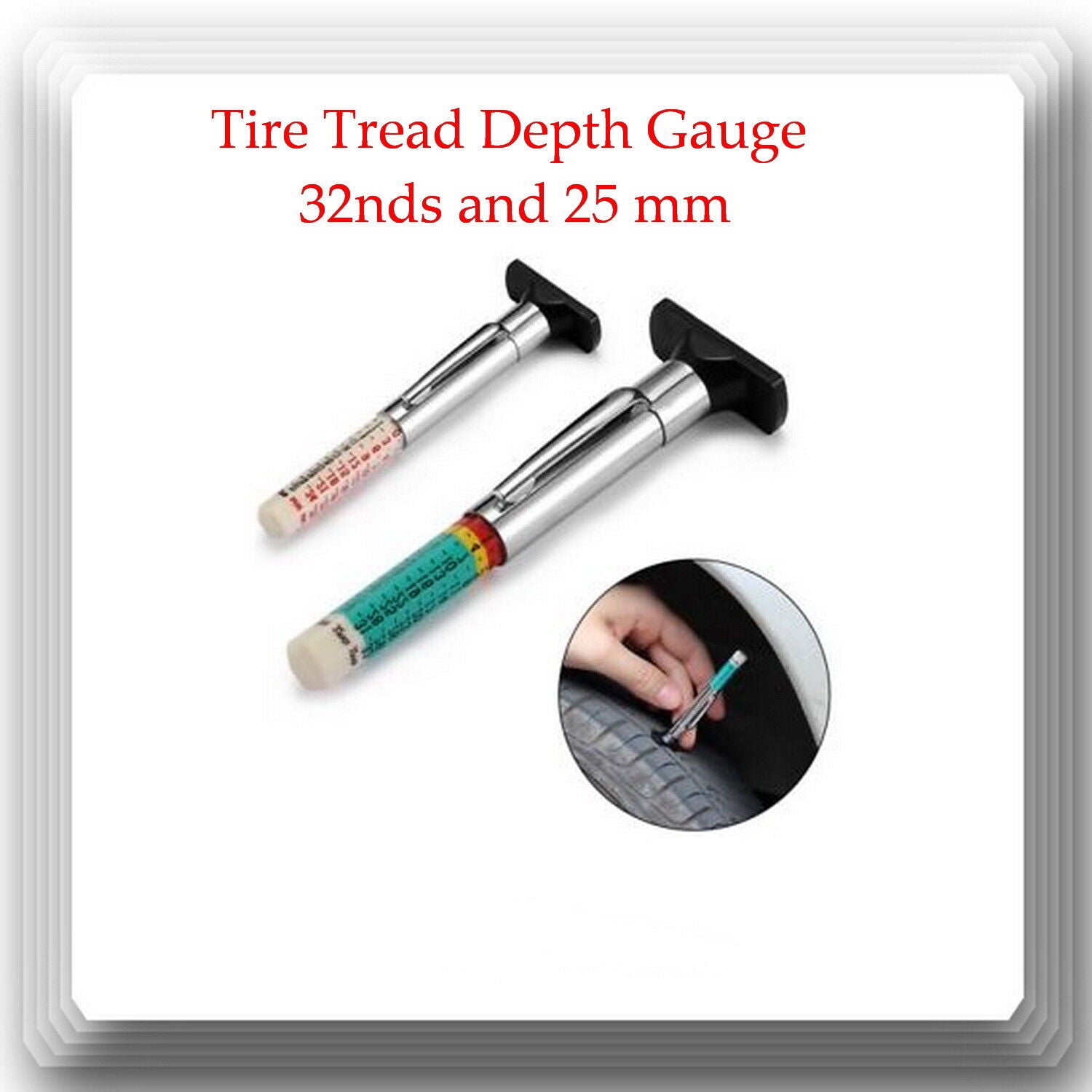 Lot 50 Tire Tread Depth Gauge 32nds and 25 mm Millimeters New Swift