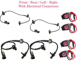 4x ABS Wheel Speed Sensor & Connector Front Rear L/R Fits Cadillac Chevrolet GMC