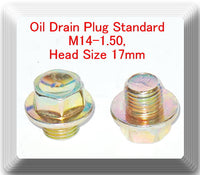 50 Pieces Oil Drain Plug Standard M14-1.50 Head Size 17mm Vehicles 1973-2020
