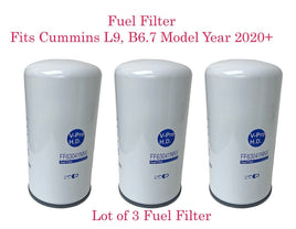 3 x OE Spec FF63041NN -V Fuel Filter Fits Cummins L9, B6.7 Model Year 2020+