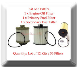 12 x  Kit of 3 Oil & Fuel Filter For Powerstroke F250 F350 F450 F550 08-10 6.4L