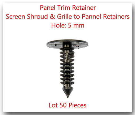 50 Pcs Screen Shrourd & Grille to Panel Retainers Hole: 5mm Fits: GM & Universal
